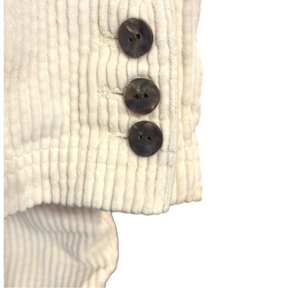 J. Jill Cream Button Up Corduroy Jacket w. Removable Quilted Orange Lining Small - Picture 8 of 14